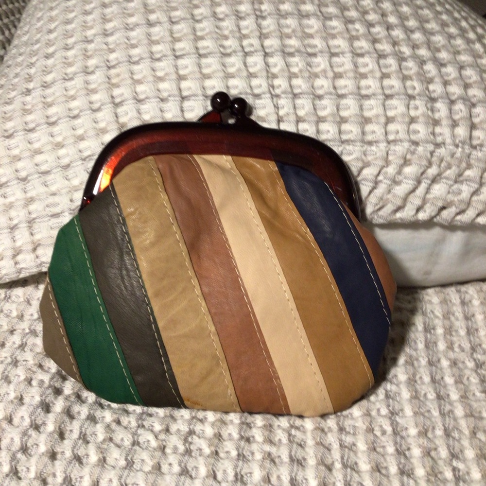 Vintage Multi-Colored Leather Coin Purse JT